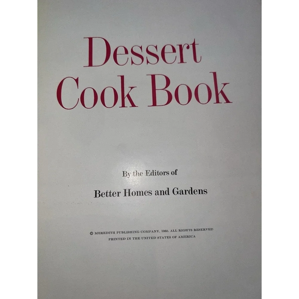 Vtg Better Homes Gardens Dessert‎ Cookbook 1960 Retro Cooking!!